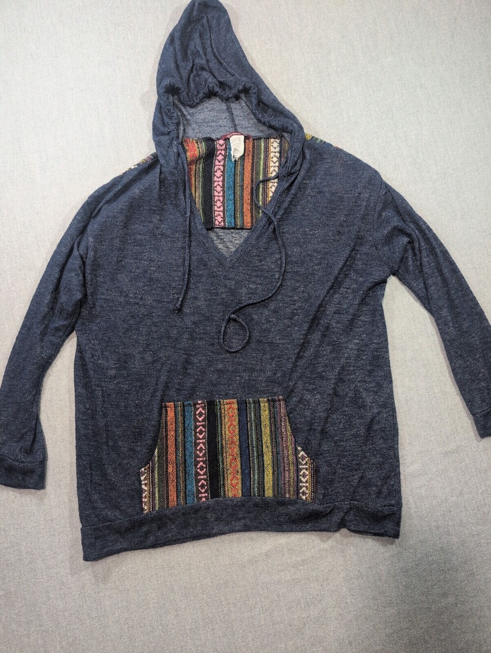 Silvergate Blue Hooded Baja Pullover Top Size M